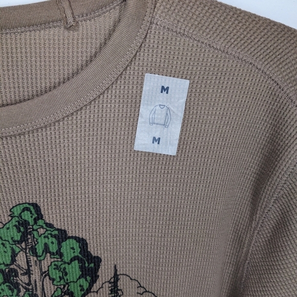 Old Navy Waffle Knit T-shirt Mens Medium Brown - Picture 4 of 9